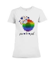 Beautiful Peace Love Pride Premium Fit Ladies Tee tile
