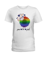 Beautiful Peace Love Pride Ladies T-Shirt tile