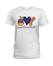 Peace - Love - Pride Ladies T-Shirt tile