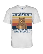I Hate Morning People V-Neck T-Shirt tile