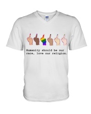 Humanity Should Be Our Race V-Neck T-Shirt tile