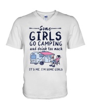 Some Girls Go Camping And Drink Too Much V-Neck T-Shirt tile