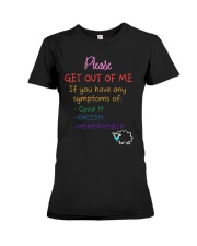Please Get Out Of Me Premium Fit Ladies Tee tile