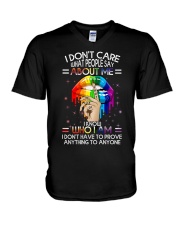 I Don't Care What People Say About Me V-Neck T-Shirt tile