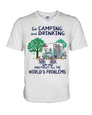 Go Camping And Drinking V-Neck T-Shirt tile