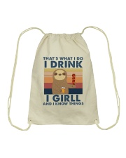 I Drink - I Grill - I know Things Drawstring Bag tile