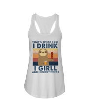I Drink - I Grill - I know Things Ladies Flowy Tank tile