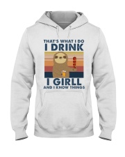 I Drink - I Grill - I know Things Hooded Sweatshirt tile