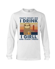 I Drink - I Grill - I know Things Long Sleeve Tee tile