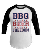 BBQ BEER FREEDOM Baseball Tee thumbnail