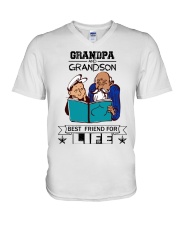 Grandpa and Grandson V-Neck T-Shirt thumbnail