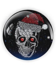 Skull Christmas Circle Ornament (Wood tile