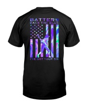 Softball Batter Back The Blue 2 Sides Classic T-Shirt back