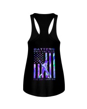 Softball Batter Back The Blue 2 Sides Ladies Flowy Tank tile