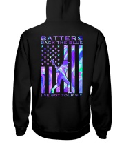 Softball Batter Back The Blue 2 Sides Hooded Sweatshirt tile