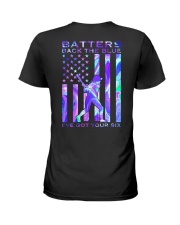 Softball Batter Back The Blue 2 Sides Ladies T-Shirt tile