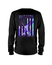 Softball Batter Back The Blue 2 Sides Long Sleeve Tee tile