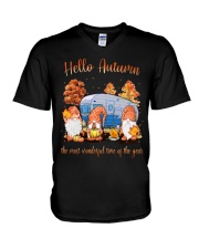 Camping Hello Autumn V-Neck T-Shirt tile