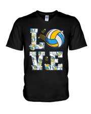 Volleyball-Love Pattern V-Neck T-Shirt tile