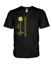 Live Love Softball V-Neck T-Shirt tile