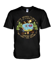 Camping Lady V-Neck T-Shirt tile
