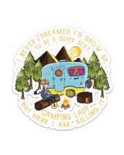 Camping Lady Sticker tile