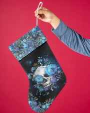 Skull Blue Flower Christmas Stocking Christmas Stocking aos-christmas-stocking-lifestyles-01