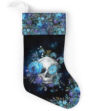 Skull Blue Flower Christmas Stocking Christmas Stocking back