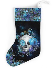 Skull Blue Flower Christmas Stocking Christmas Stocking front
