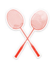 Badminton Love I Choose You 2 Sides Sticker tile