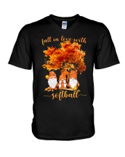 Fall In Love With Softball V-Neck T-Shirt tile