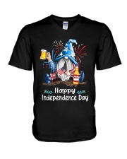 Beer Gnome - Happy Independence Day V-Neck T-Shirt tile