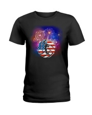Volleyball American Flag Ladies T-Shirt tile