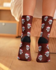 Skull Christmas Socks Crew Length Socks aos-accessory-crew-length-socks-lifestyle-back-01