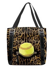 Softball - Leopard - Zip Pocket All-over Tote front