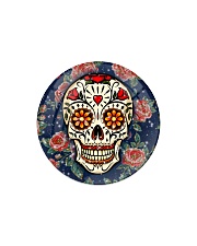 Rose Skull Ornament Circle Magnet tile