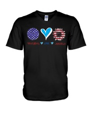 Volleyball Love America V-Neck T-Shirt tile