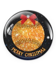 Baseball Christmas Circle ornament - single (porcelain) front