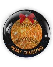 Baseball Christmas Circle Ornament (Wood tile