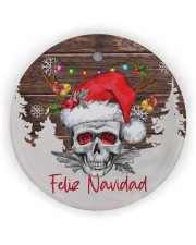 Skull - Feliz Navidad Circle Ornament (Wood tile