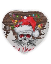 Skull - Feliz Navidad Heart Ornament (Wood) tile
