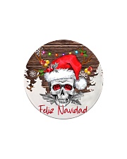 Skull - Feliz Navidad Circle Magnet tile