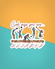 God Says You Are Volleyball Sticker - Single (Horizontal) aos-sticker-single-horizontal-lifestyle-front-02