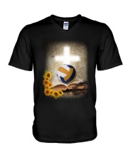 Volleyball God V-Neck T-Shirt tile