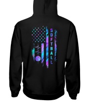American Flag Softball Blue 2 Sides Hooded Sweatshirt tile