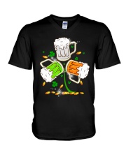 St Patrick's Day Beer Shamrock V-Neck T-Shirt tile