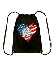 Volleyball Flag Heart Drawstring Bag tile