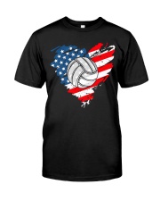 Volleyball Flag Heart Classic T-Shirt front