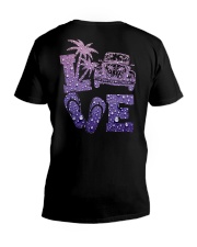 Hippie - Car Purple Rain 2 Sides V-Neck T-Shirt tile