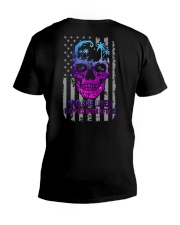 Skull She Lived 2 Sides V-Neck T-Shirt tile